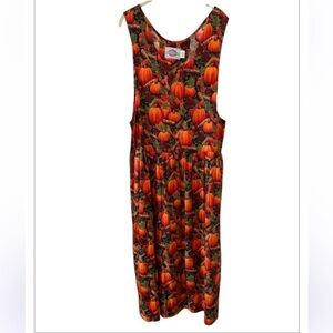 Conversation Piece Gorgeous Pumpkin  Fall Festival Dress w/pockets L